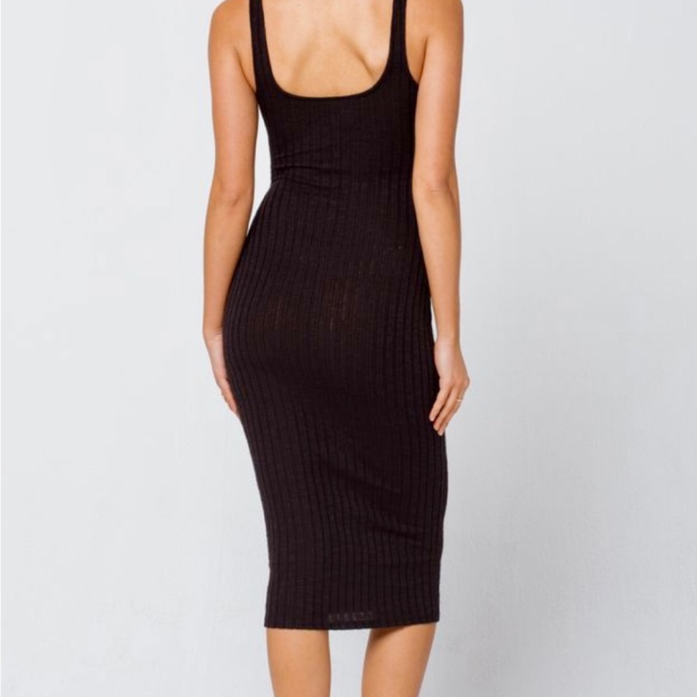 Black Maxi Ribbed Tank Dress 🖤 - Picture 6 of 12